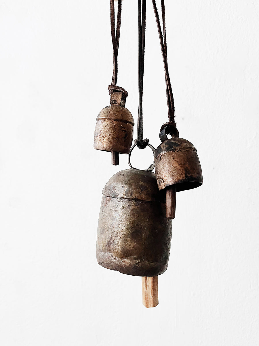 Trio Of Antique Temple Bells Maven Collective