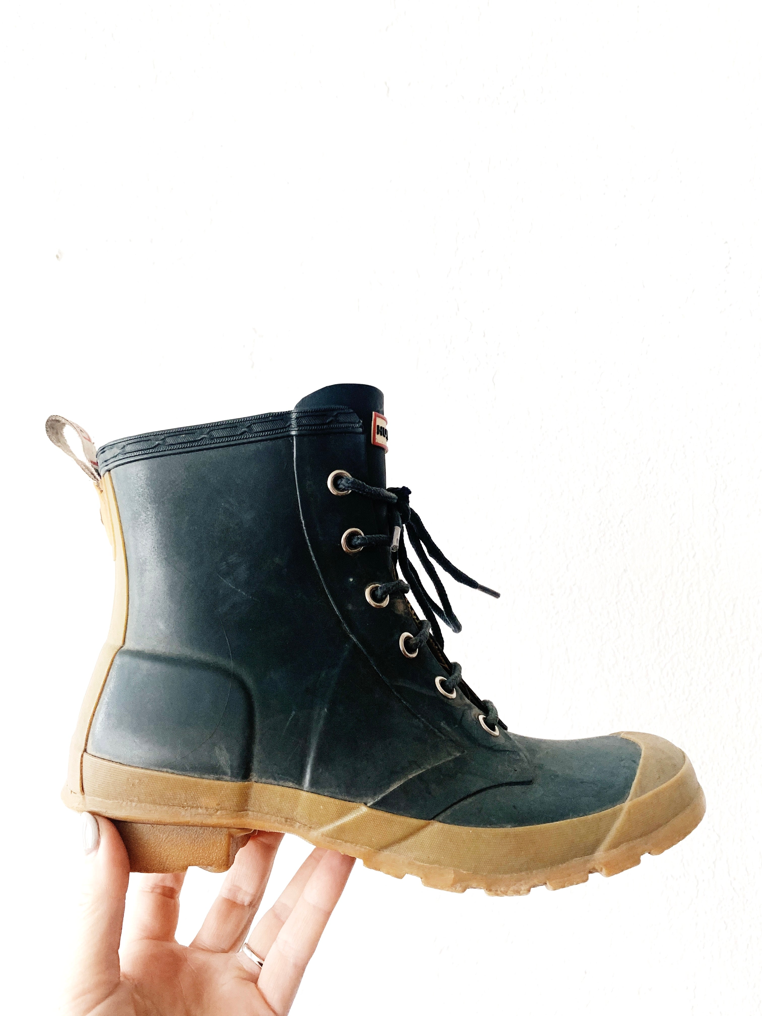 Hunter lace up hot sale boots womens