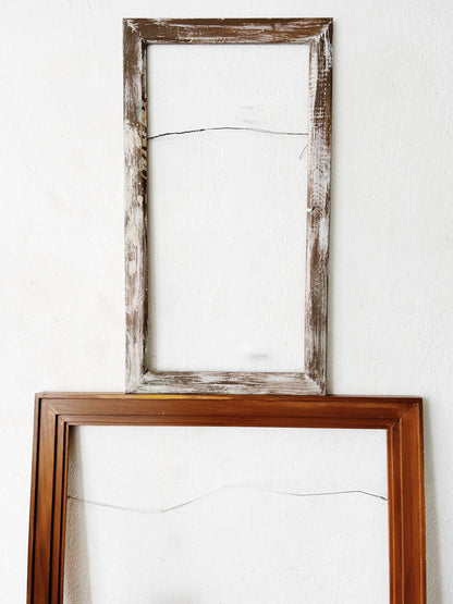 Large Vintage Wood Frame with Hanger