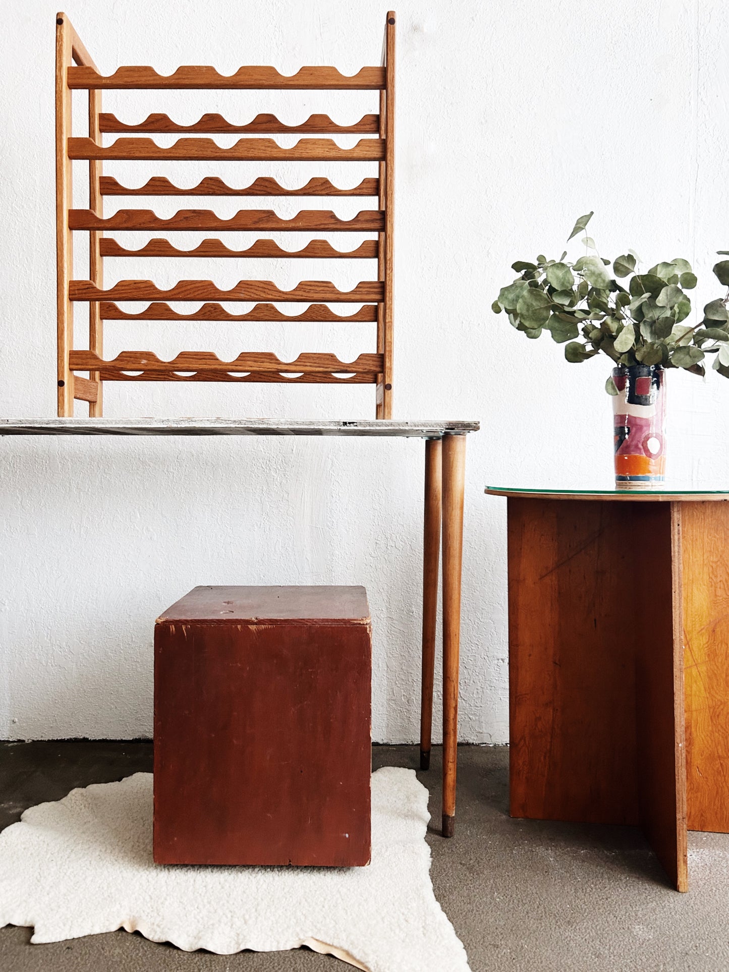 Vintage XL Oak Wine Rack