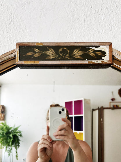 Antique Tole Painted Mirror