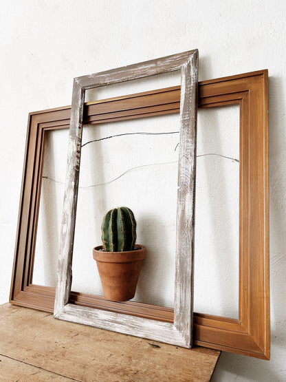 Large Vintage Wood Frame with Hanger