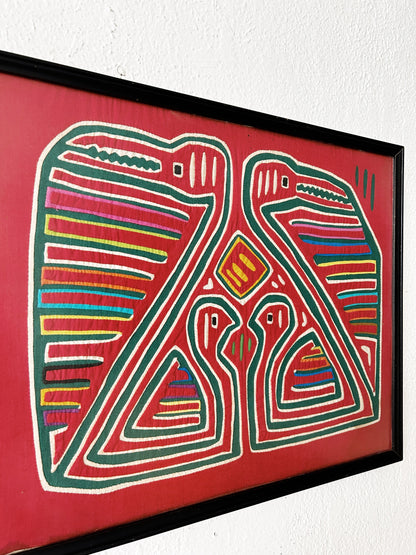 Mid Century Framed Mola Textile