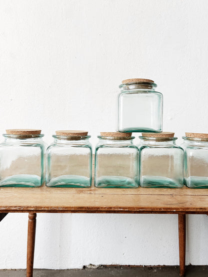 Vintage Recycled Glass Canister Spain