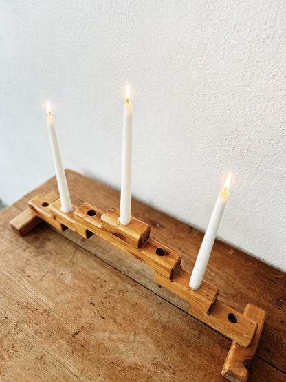 Large Handmade Wood Candelabra