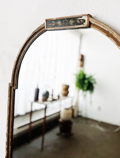 Antique Tole Painted Mirror