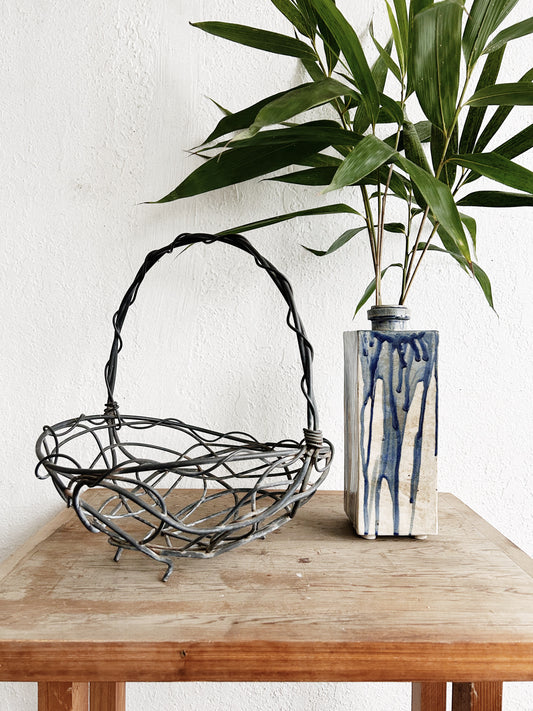 Sculptural Handmade Metal Basket