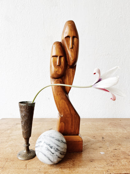 Vintage Modernist Wood Sculpture