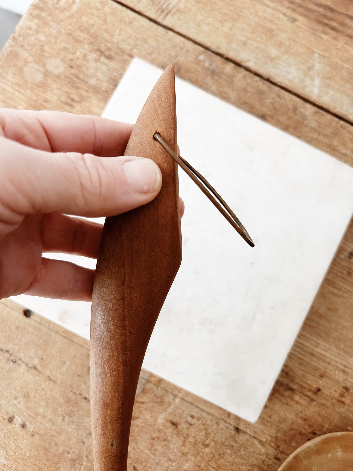 Handmade Wood and Copper Utensil Set