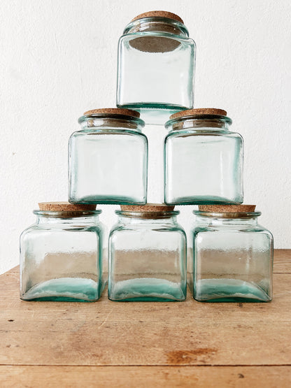 Vintage Recycled Glass Canister Spain