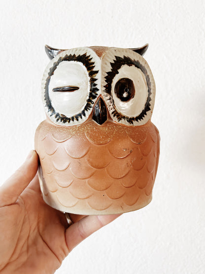 Mid Century Ceramic Owl Bank Japan