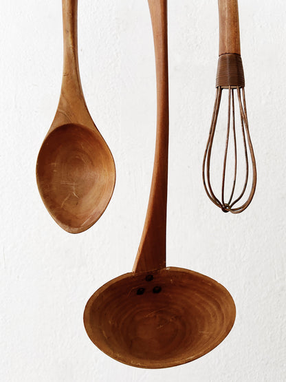 Handmade Wood and Copper Utensil Set