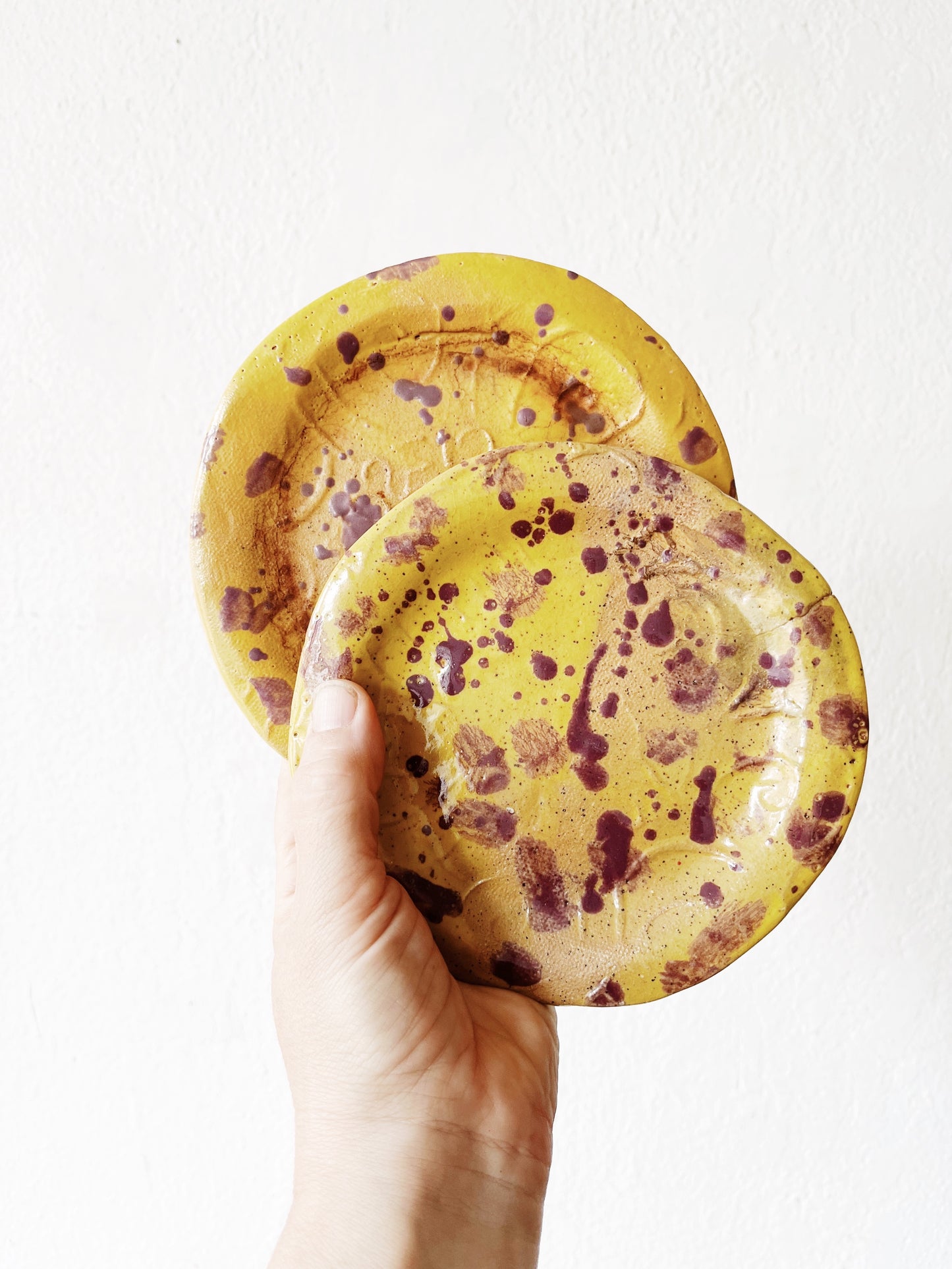 Pair of Handmade Splatter Plates