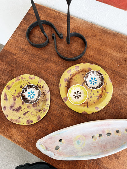 Pair of Handmade Splatter Plates