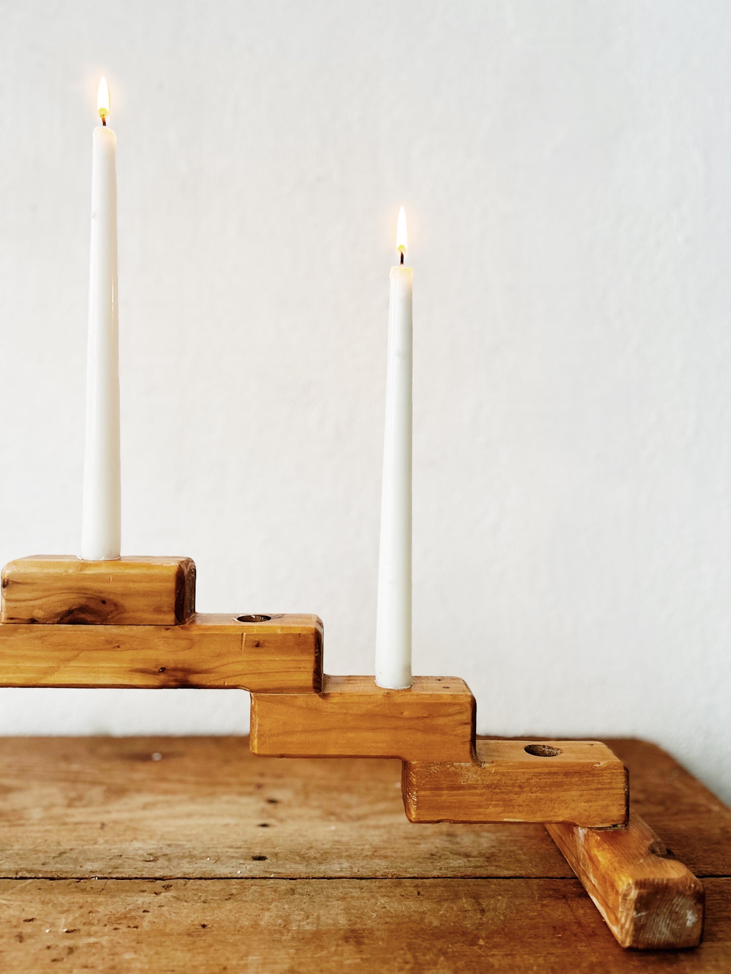 Large Handmade Wood Candelabra