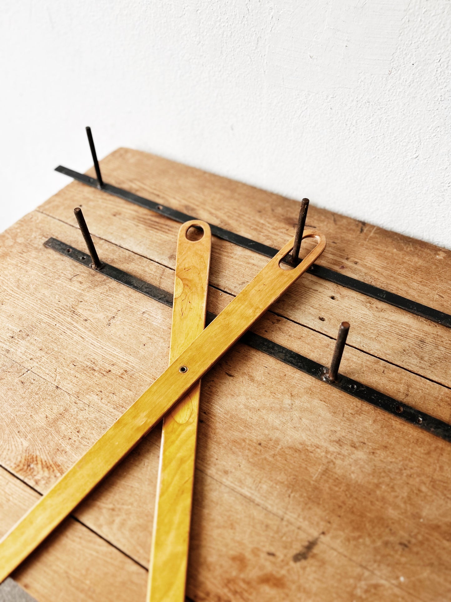 Vintage Industrial Steel Peg Rack