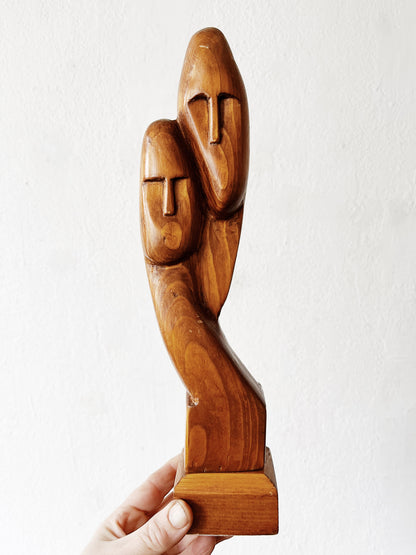 Vintage Modernist Wood Sculpture