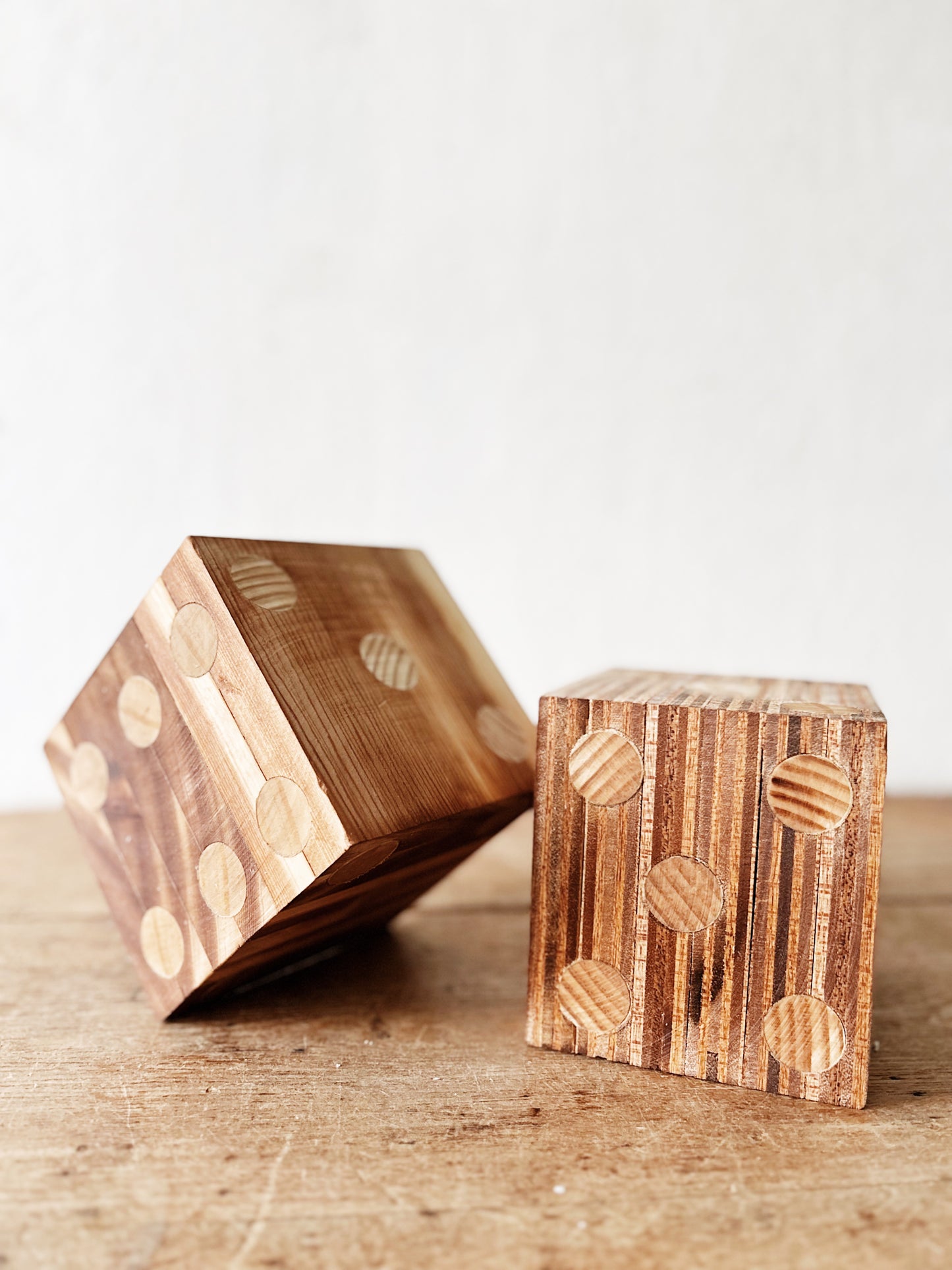 Pair Handmade Wood Dice