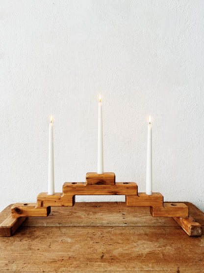 Large Handmade Wood Candelabra