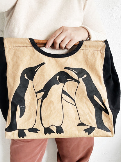 Vintage Cotton Penguin Tote