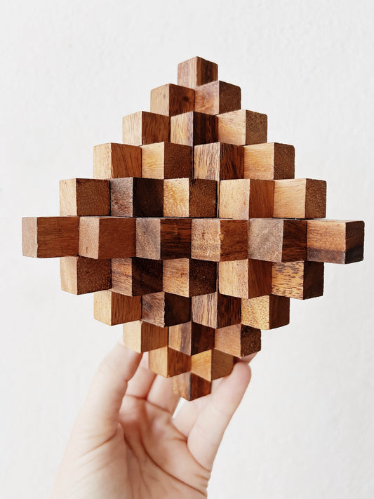 Japanese Interlocking Wooden Puzzle Sculpture