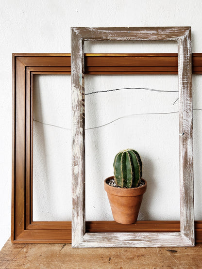 Large Vintage Wood Frame with Hanger