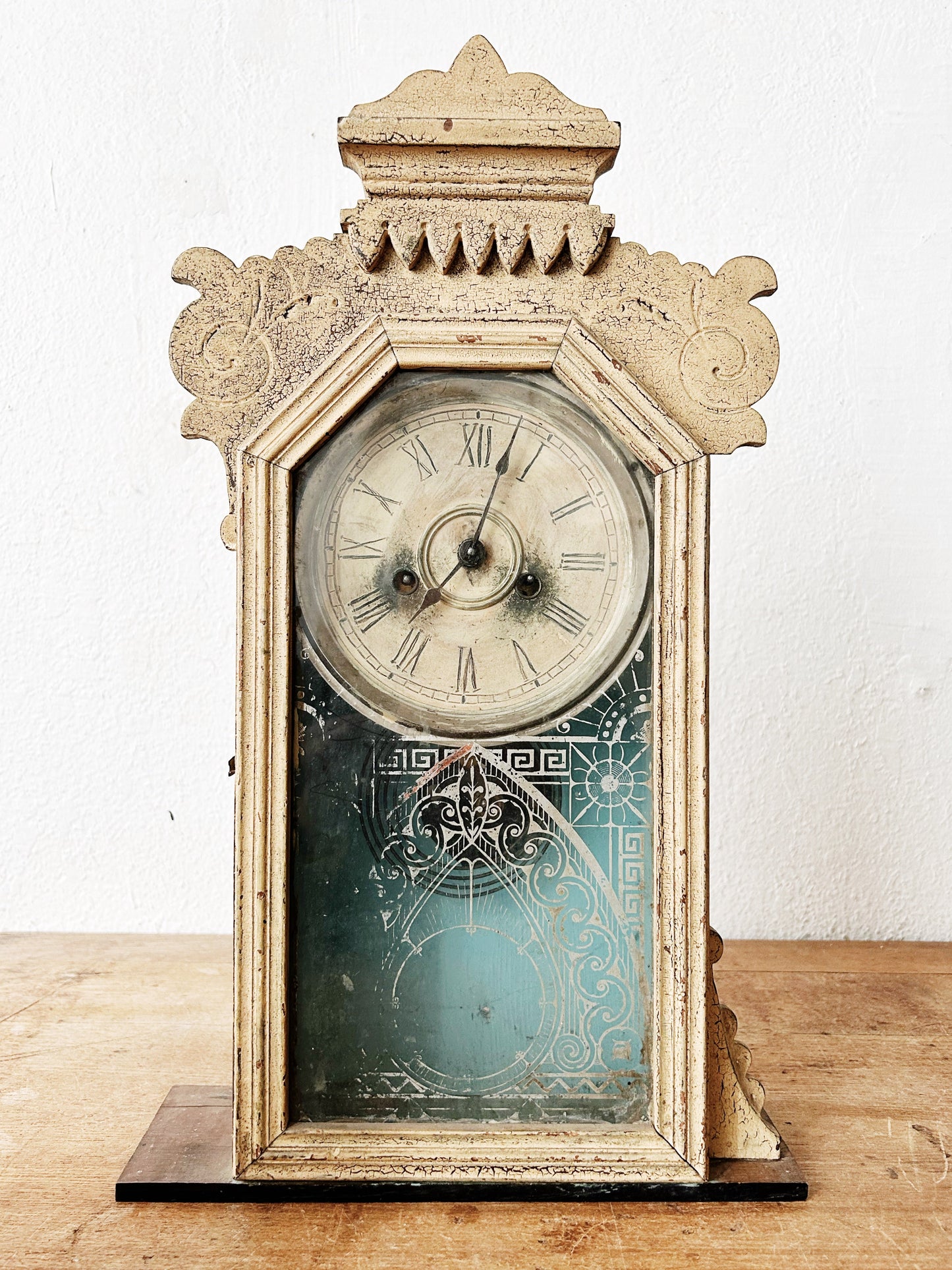 Antique Clock Box Assemblage Art