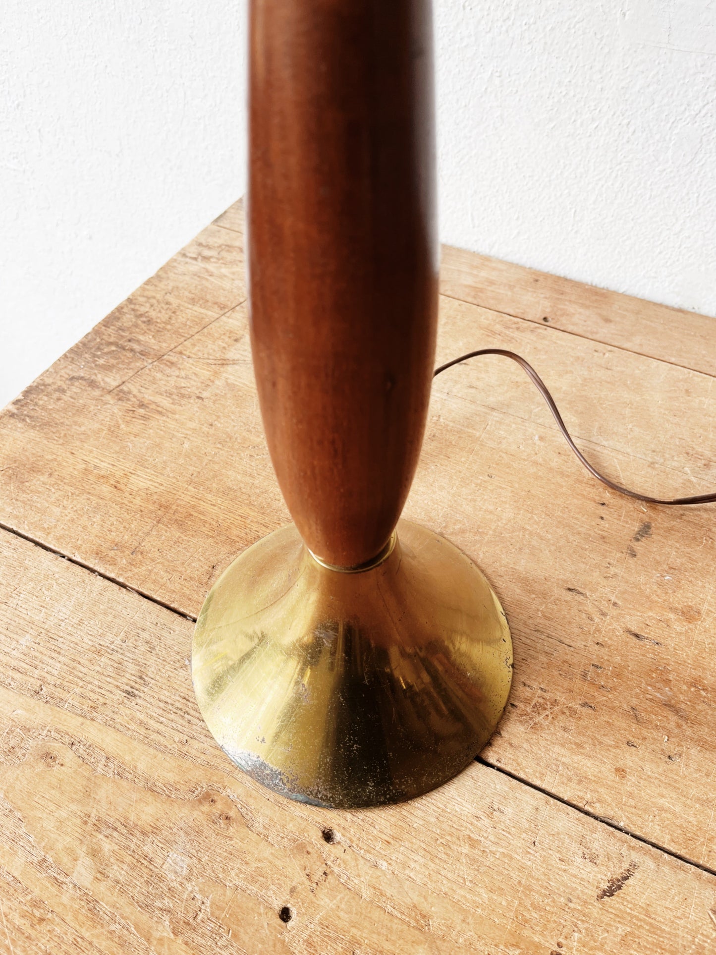 Tall Mid Century Teak Lamp