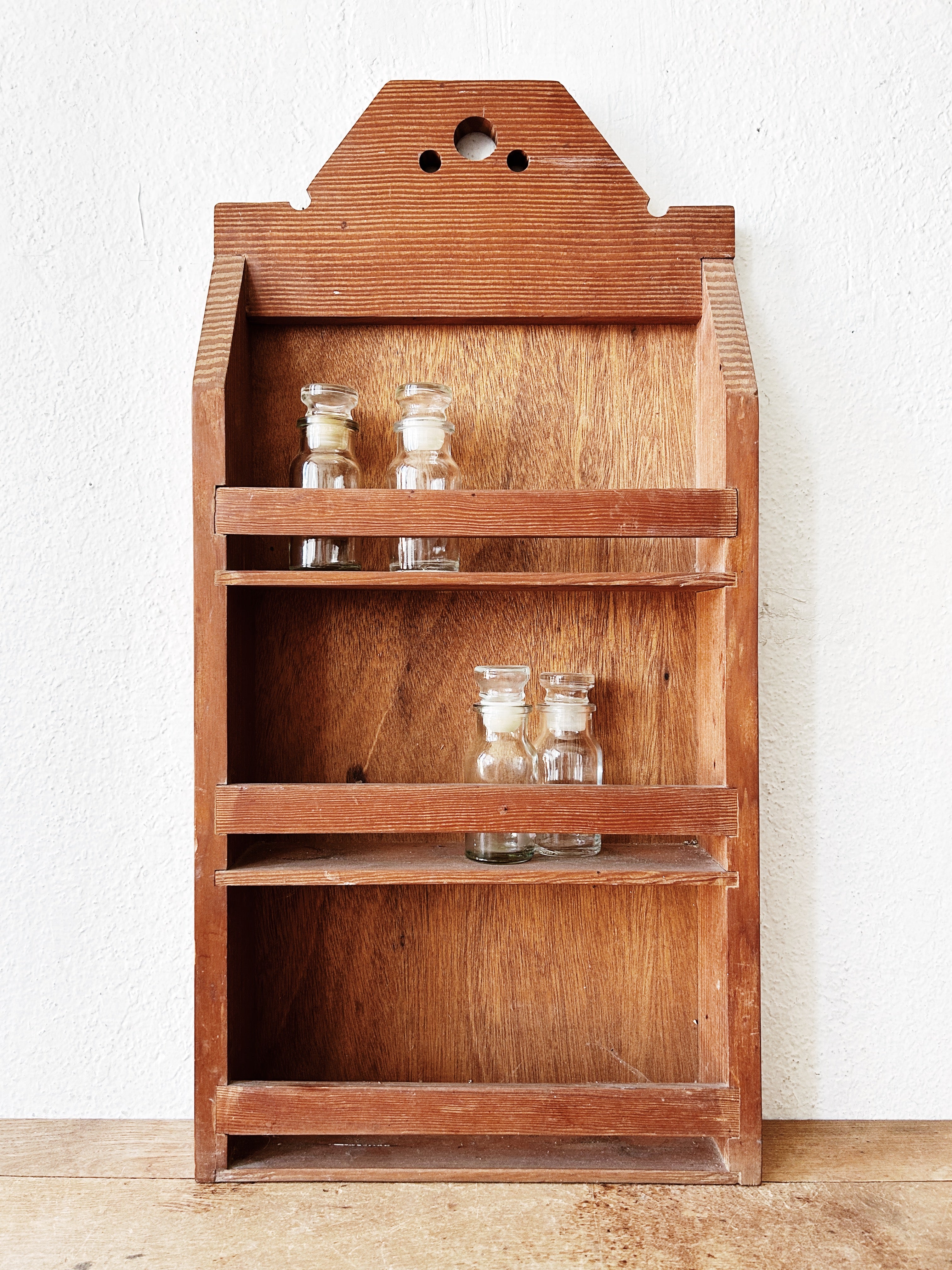 Vintage Handmade Wood Spice Rack