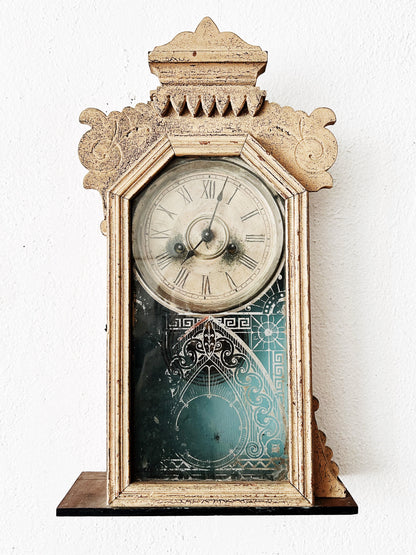 Antique Clock Box Assemblage Art