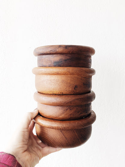 Vintage Teak Bowl Set