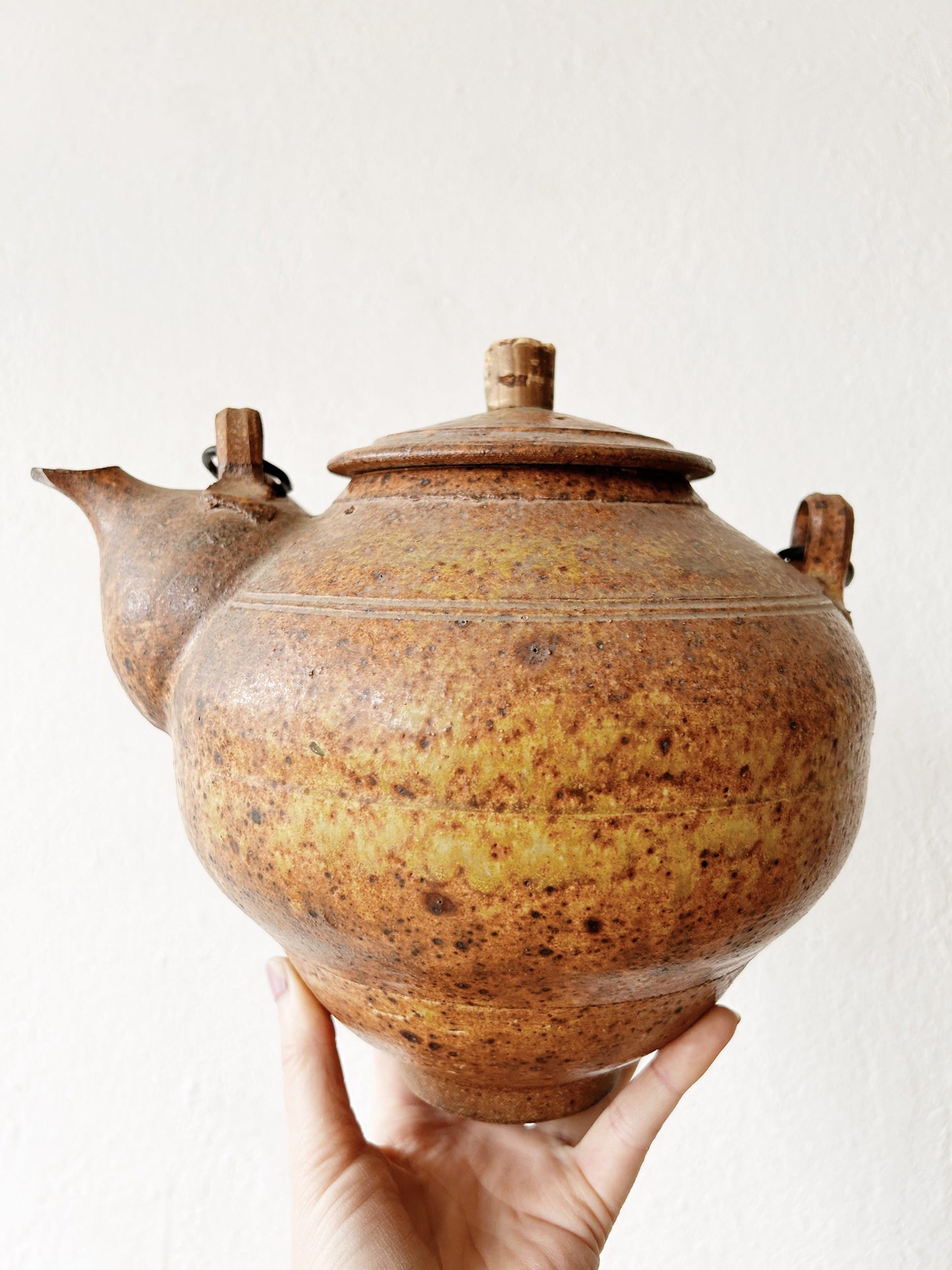 Vintage Hand Built Ceramic Teapot