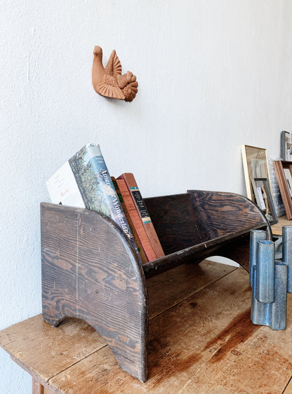 Handmade Vintage Wood Book Rack