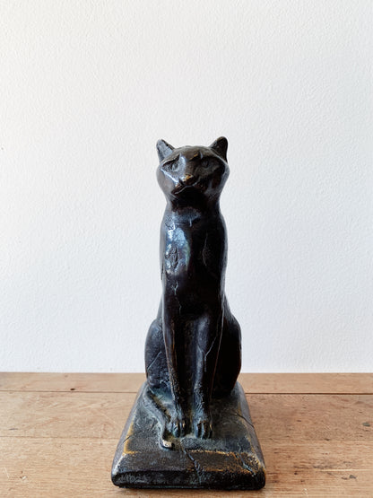 Vintage Black Cat Statue