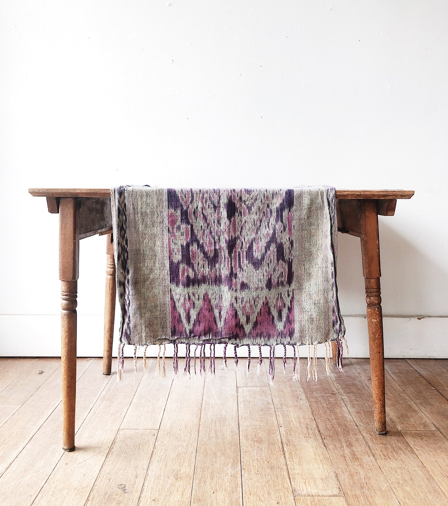 Vintage Ikat Fringed Textile