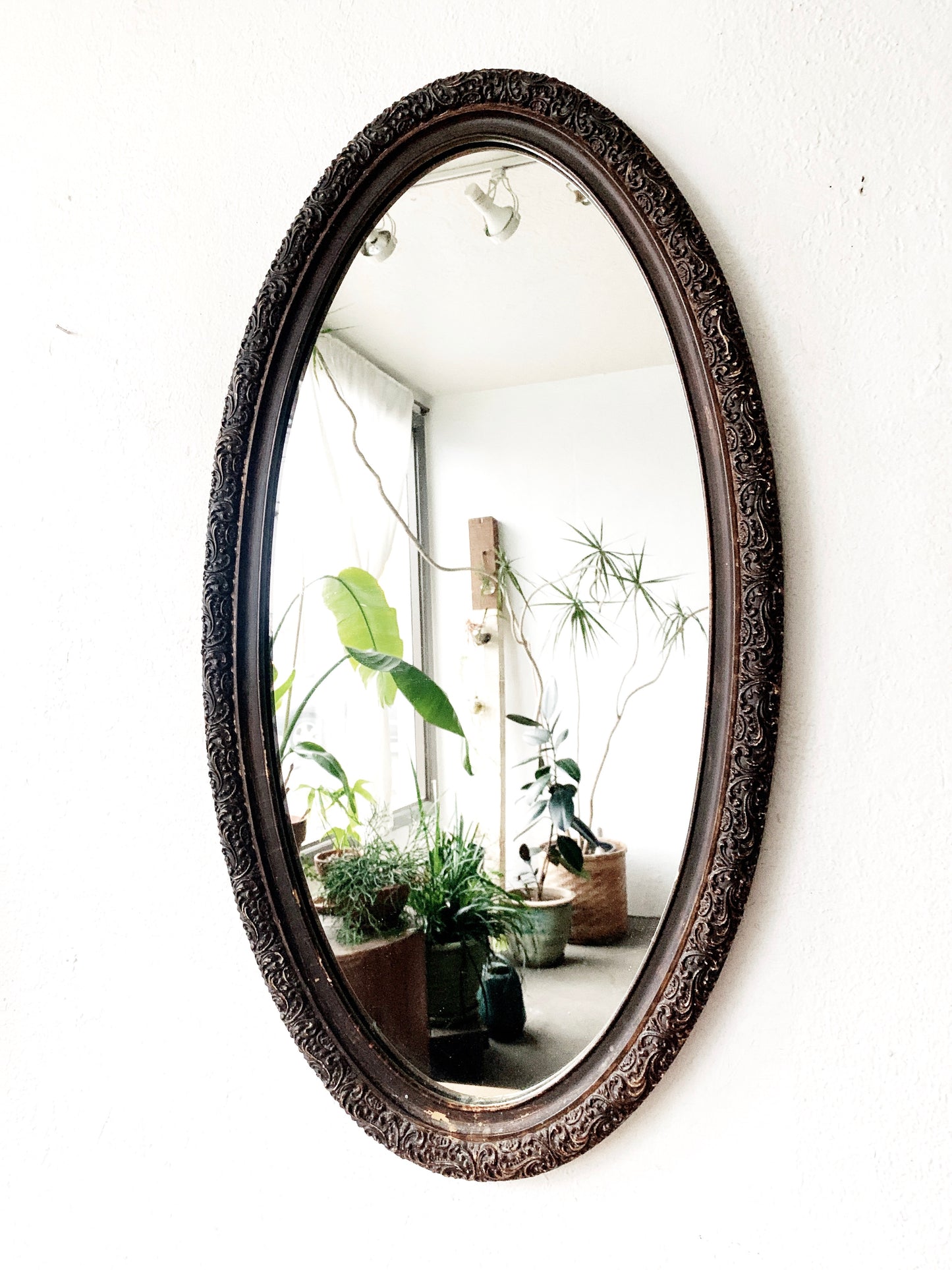 Large Antique Oval Mirror