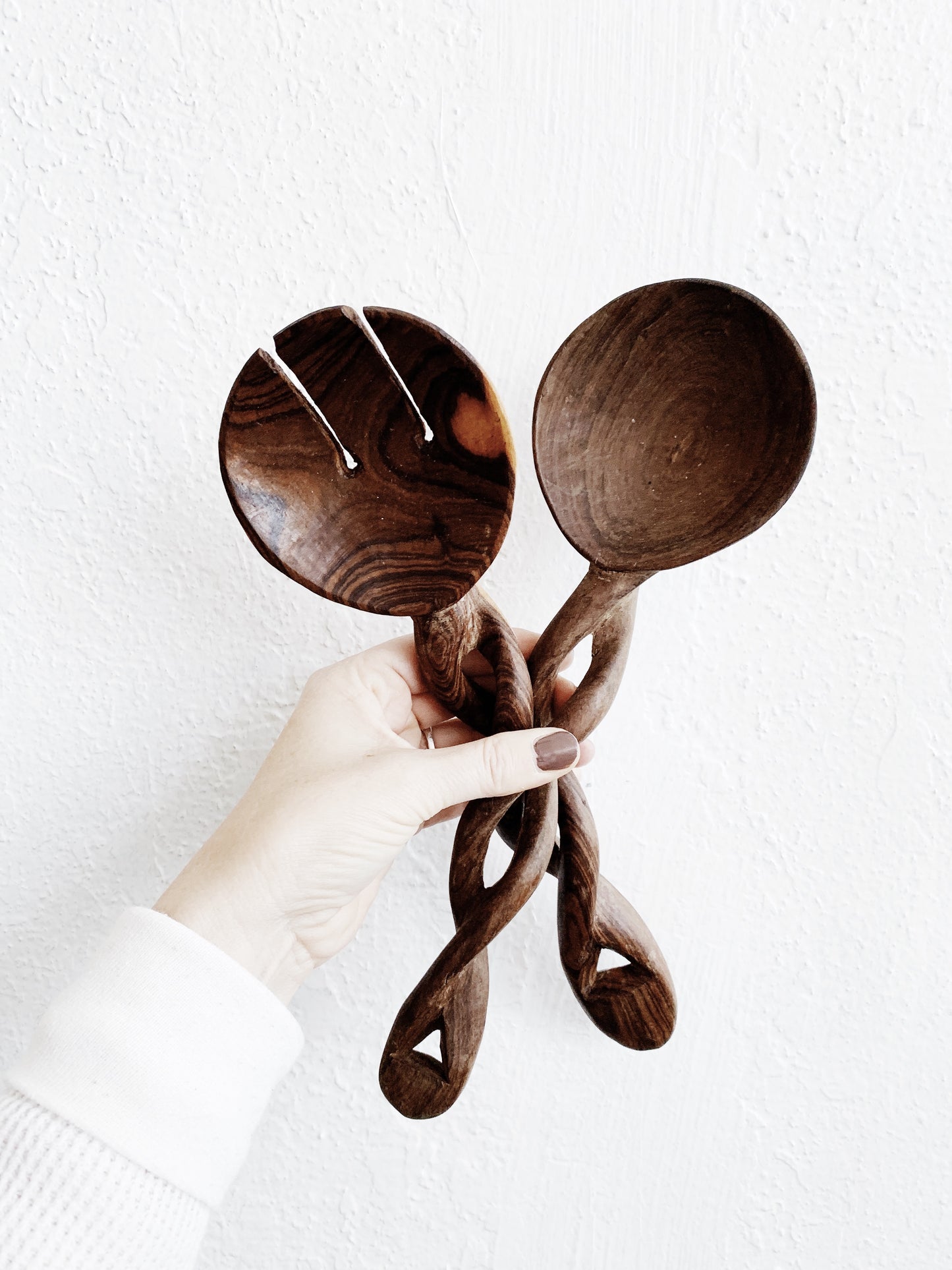 Vintage Carved Salad Servers