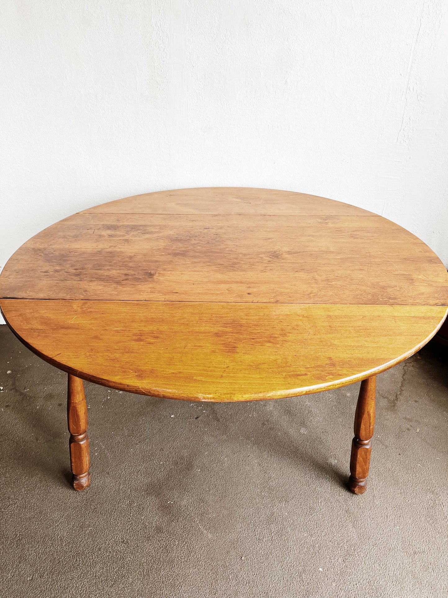 Vintage Round Drop Leaf Table