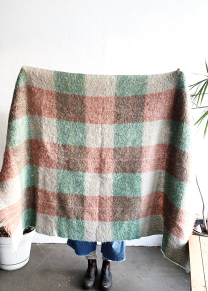 Vintage Plaid Mohair Blanket