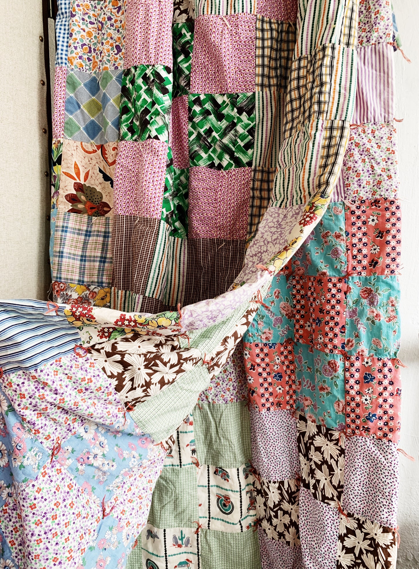 Vintage Handmade Cotton Patchwork Quilt