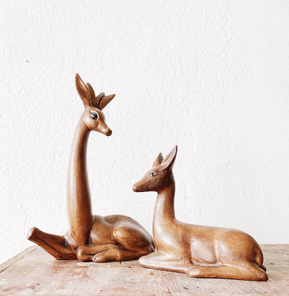 Vintage Ceramic Deer Pair