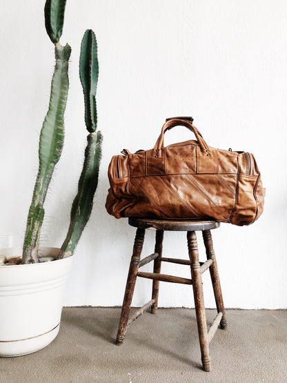 Vintage Leather Duffel Bag