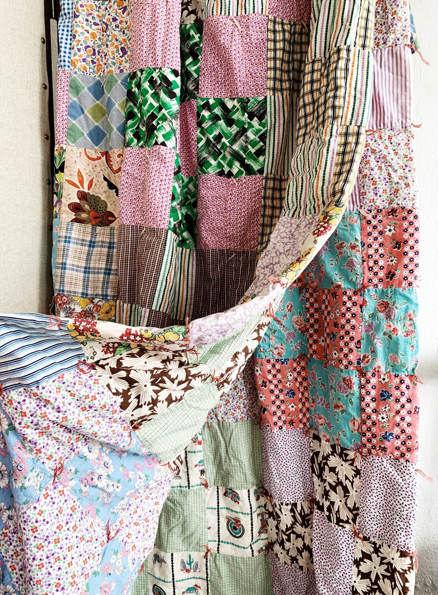 Vintage Handmade Cotton Patchwork Quilt