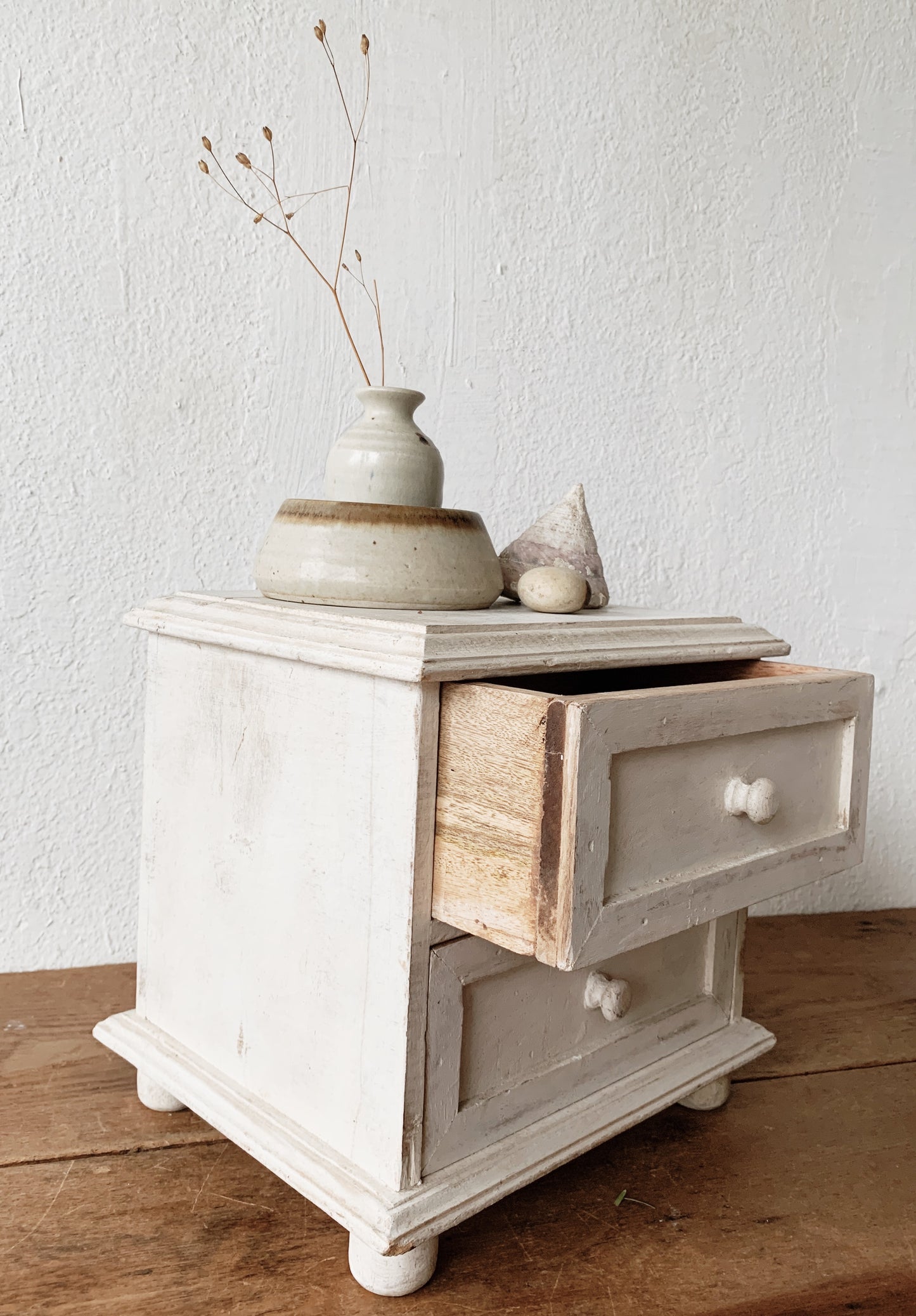 Vintage Wood Tabletop Chest