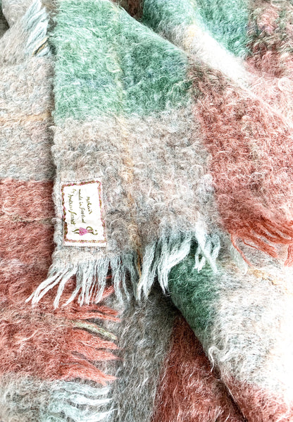 Vintage Plaid Mohair Blanket