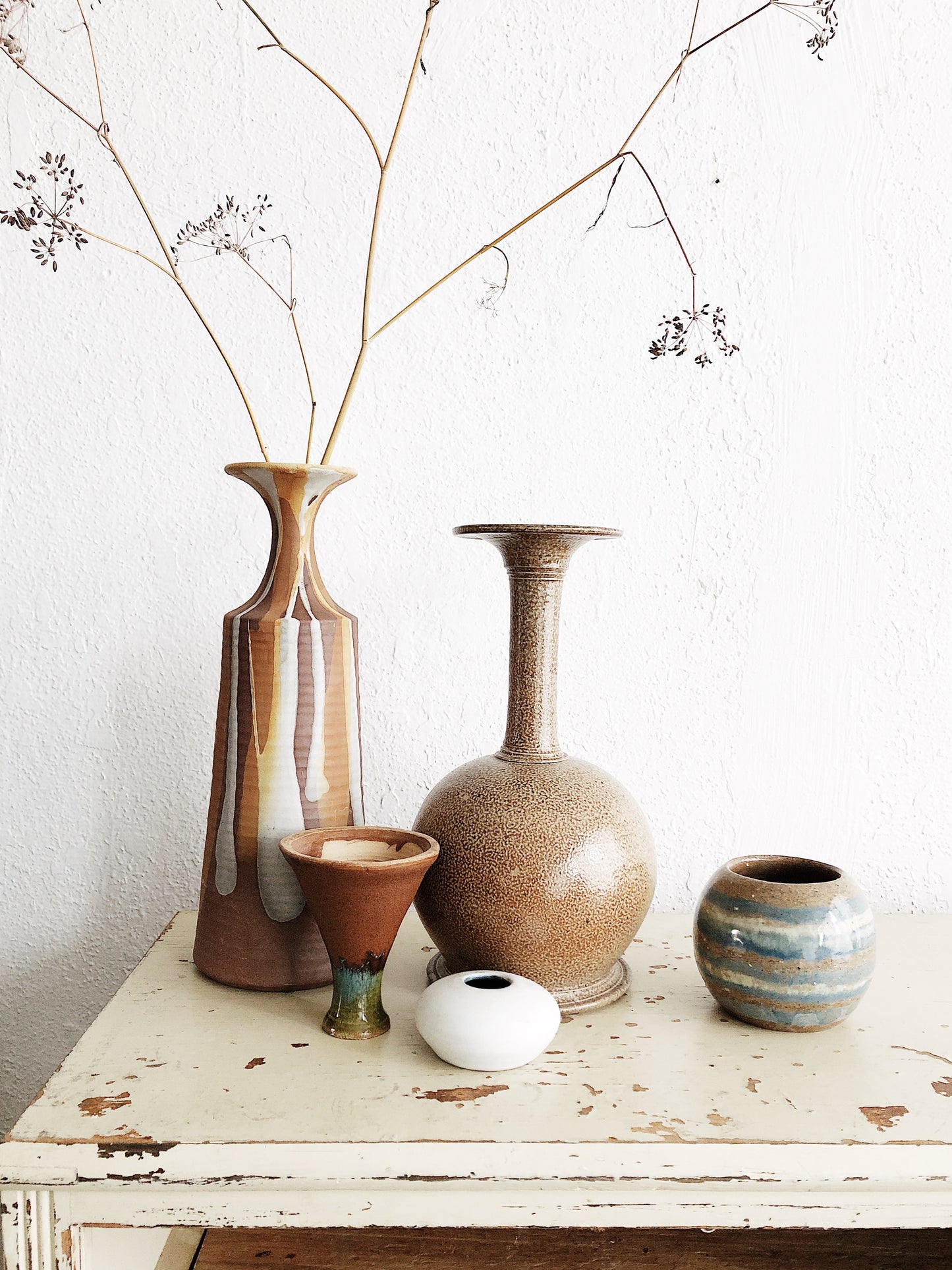 Vintage Striped Round Pot