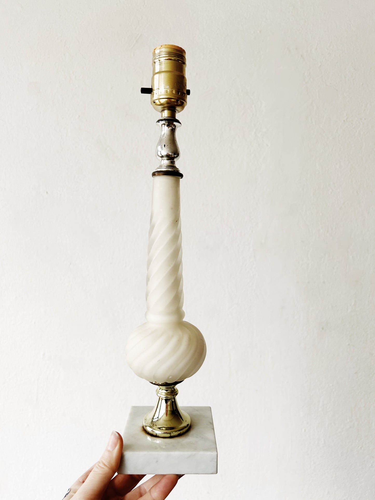 Vintage Glass Lamp Pair