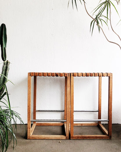 Leather Topped Bar Stool