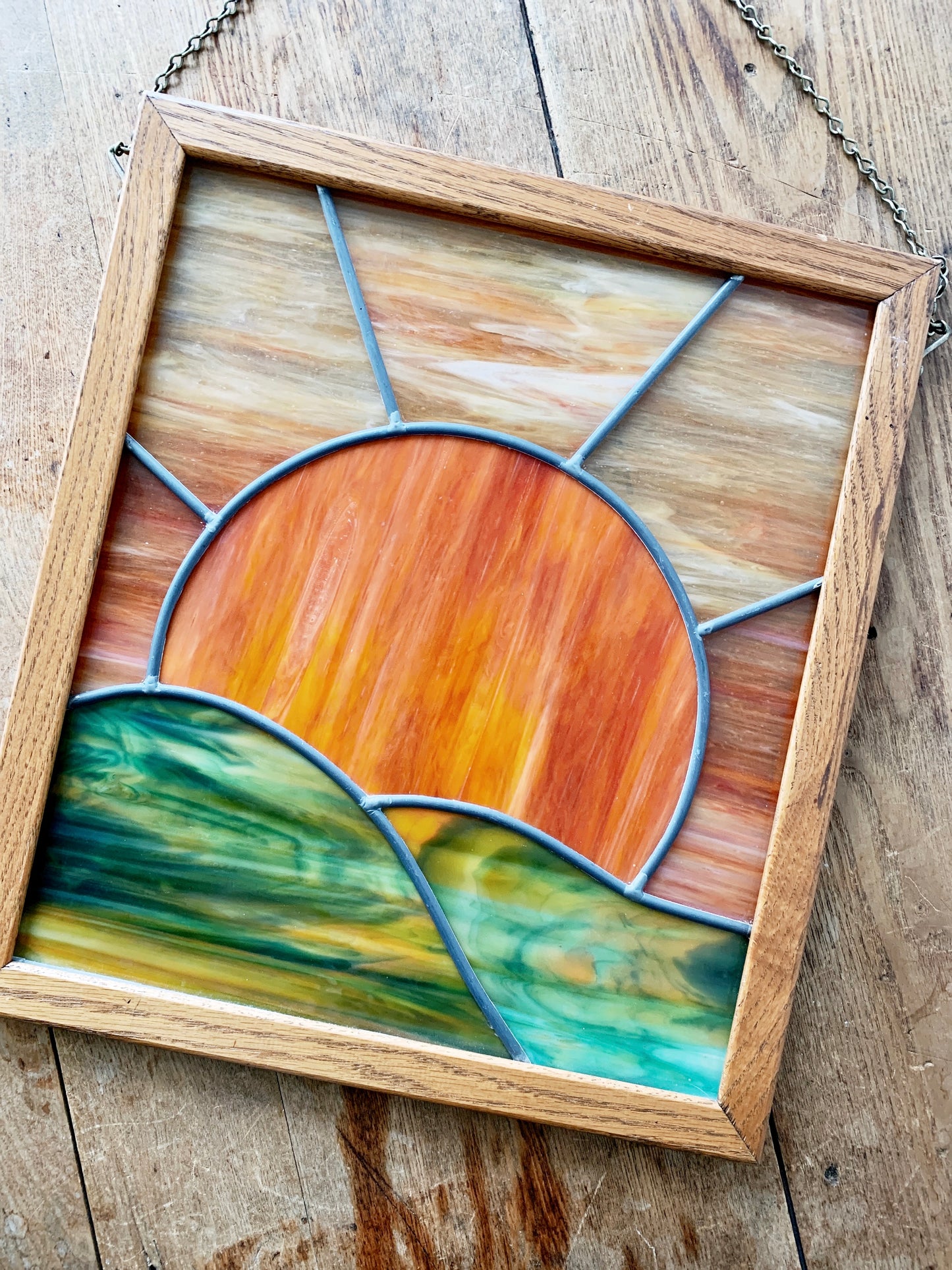 Hanging Stained Glass Art Panel