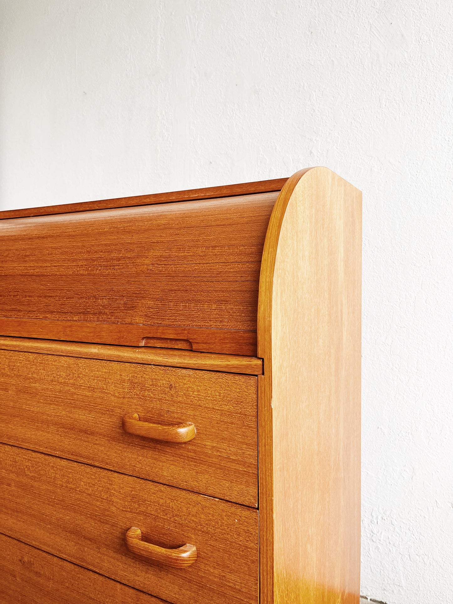 Vintage Teak Roll Top Desk